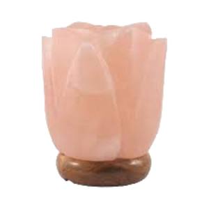 Lámpara de sal pura de elegancia floral de alta calidad de Sian Enterprises, sal del Himalaya tallada en artesanía en forma de flor - Product Image 1