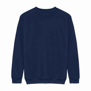 Sweat-shirt pour homme en coton 100% bleu marine, col rond, personnalisé, en gros - Product Image 2