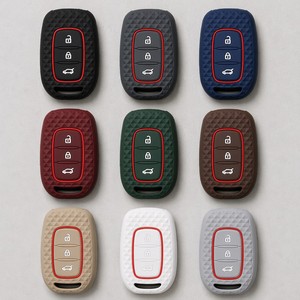 Cover in Silicone per Chiavi Renault Kwid <span class=keywords><strong>Duster</strong></span> Sandero Logan <span class=keywords><strong>Dacia</strong></span>, Custodia Protettiva per Telecomando a 3 Pulsanti, Nero Rosso - Product Image 3