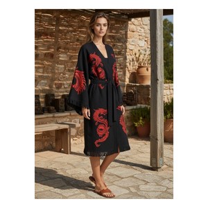 Robe de plage Varol Organic 100% coton à col kimono - Viserion Premium - Product Image 3