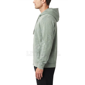 Nueva Llegada: Sudadera con Capucha y Cremallera para Hombre, Lavado Ácido, 100% Algodón, Chaqueta de Invierno Informal con Mangas Largas, Ajuste Cómodo para el Día a Día - Product Image 4