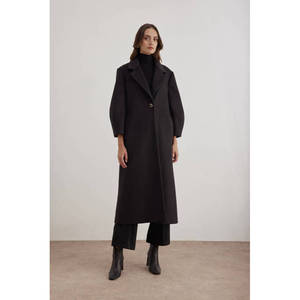Gabardina Cruzada para Mujer, Negra, Impermeable y Transpirable para Otoño/Invierno - Product Image 1