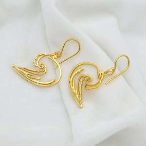 Trendy Ocean Waves Brass <b>Dangle</b> <b>Earring</b> 18k <b>Gold</b> Plated surfing jewelry Modern Wave Classic Wholesale <b>Dangle</b> <b>Earring</b> For Women - Product Image 4