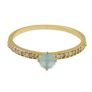 Elegant daily Luxury gold plated <b>green</b> CZ gemstone <b>ring</b> 925 sterling silver <b>ring</b> woman jewelry - Product Image 4