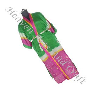 KL009 Vintage Soie Sari Manches Longues Vintage Sari Kimono Long Boho Robe de Chambre Vintage Kimono Longue Robe de Demoiselle d'Honneur Noël - Product Image 5