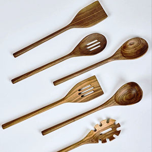 ชุดเครื่องใช้ไม้อะคาเซียทำด้วยมือ2ชิ้นเครื่องมือตกแต่งห้องครัวที่เป็นเอกลักษณ์เครื่องมือสลัดเซิร์ฟเวอร์สลัด ketchenwar - Product Image 1