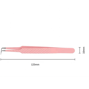Pince à épiler pour extensions de cils de qualité supérieure, à pointe pointue en forme de L à 45 et 90 degrés, en acier inoxydable, avec poignée confortable, marque privée - Product Image 4