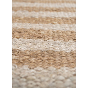 พรมลายทางสีงาช้าง ทอแบนจากปอกระเจาและป่าน รุ่น PDJT-390 สำหรับใช้ในบ้าน - Product Image 3