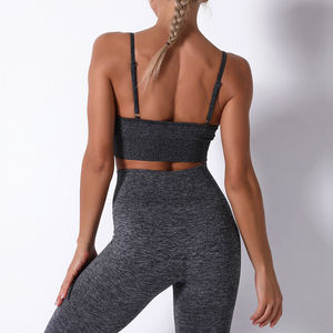 Ensemble de yoga pour femmes à haute élasticité avec soutien-gorge et short élastiques, ensemble de yoga tendance à la vente, avec taille élastique - Product Image 4