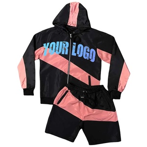 2025 Custom Sport Windproof Jacket And Shorts Lightweight Streetwear Mens Nylon Tracksuits Windbreaker Shorts Sets - Product Image 1