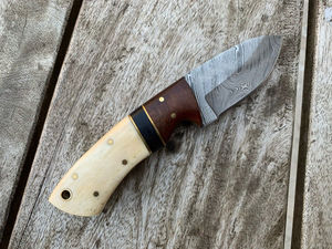 Custom Handmade Stainless Steel Blade Camping Hunting <b>Knife</b> with <b>Bone</b> <b>Handle</b> Serrated Edge OEM Customizable 3-Year Warranty - Product Image 3