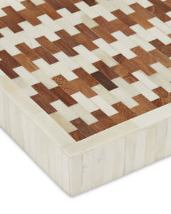 Bandeja de mármol de bambú con incrustaciones de madera y resina de estilo moderno de la mejor calidad, bandeja de servicio con incrustaciones de hueso redondeado para restaurante de Hotel en casa - Product Image 5