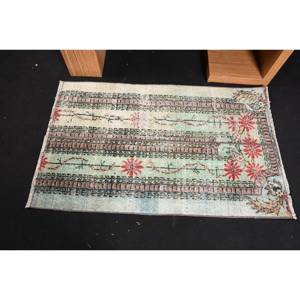Classique bleu Beige 2.7x4.2ft fait à la main turc tapis en peluche Polyester laine Pile rectangulaire Patchwork pour salon chambre Latex - Product Image 3