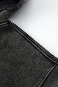 Vente en gros de sweats à capuche en molleton français 100% coton, poids lourd 400g, personnalisables, coupe oversize, style streetwear hip-hop, unis, effet délavé à l'acide, pour hommes - Product Image 3