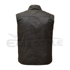 Gilets de chasse en cuir vert olive à quatre poches, gilet de voyage et de camping, fabrication de logo personnalisé, gilets utilitaires pour photographe - Product Image 2