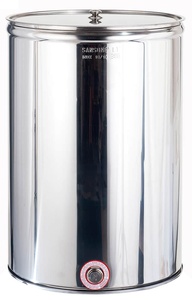 Contenedor enológico de acero inoxidable liso con tapa, capacidad 100 L - Product Image 1