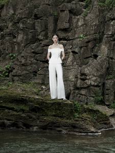 กางเกงยางคลาสสิกสําหรับผู้หญิงทนทานMAYAกางเกงขากว้างคุณภาพสูงเรยอนสแปนเด็กซ์ผ้าทอขนาดS M L WHITEANTชื่อแบรนด์ - Product Image 5