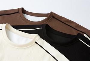 2025 automne hommes Patchwork col rond sweat chaud rétro Streetwear mode pull sweats - Product Image 5