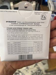 Juego de Cuerdas para Guitarra Oud Árabe Profesional Pyramid Orange 650/11 - 11 Cuerdas de Nailon y Plateadas - Product Image 6