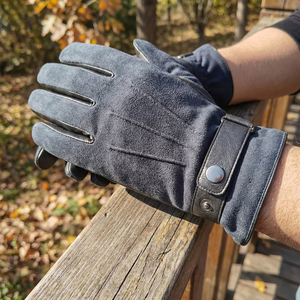 Gants d'hiver pour hommes, logo personnalisé, coupe-vent, protection des mains en plein air, OEM, étiquette privée, gants en cuir chauds d'hiver - Product Image 2
