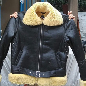 Veste d'hiver pour hommes, avec conception de logo personnalisé, nouveau style de veste en cuir d'extérieur avec tissu en toile - Product Image 4