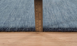 Tapis Gabbeh en laine bleu acier tissé à la main, design uni, tapis bohème pour salon, chambre à coucher, décoration moderne de la maison - Product Image 2