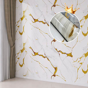 Autocollant <span class=keywords><strong>mural</strong></span> en marbre PET avec feuille d'or, 1,2*3m, <span class=keywords><strong>grand</strong></span> panneau décoratif pour mur de fond, imperméable, décoration intérieure de luxe pour entrée - Product Image 2