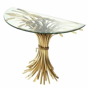 Table basse à base d'aluminium sculptée florale avec surface en verre transparent pour des espaces minimalistes traditionnels ou modernes confortables - Product Image 5