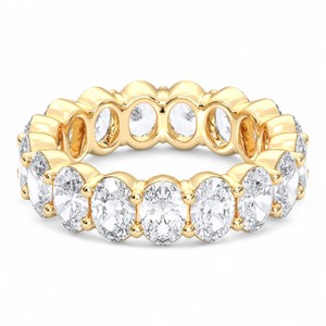 5.00 Carat F-G/VS Lab Grown Oval Cut Diamond Full Eternity Pave Set Bague de mariage en argent sterling unisexe - Product Image 2