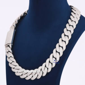 Premium Look 14KT Solid White Gold Lab Grown Diamond Miami Cuban Link <b>Chain</b> Pass Diamond Tester Necklaces For Women - Product Image 6