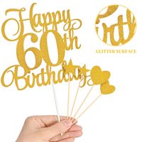 60. Geburtstags torte Dekor Set Ziffer 60 Kerzen Alles Gute zum 60. Geburtstag Topper Heart Star Cupcake Picks für Weihnachts anlässe