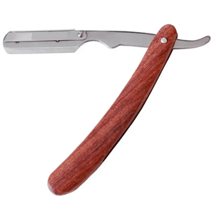 Maquinilla de afeitar abierta de garganta cortada profesional, nueva maquinilla de afeitar recta de peluquero con mango de madera, maquinilla de afeitar para el cabello - Product Image 5