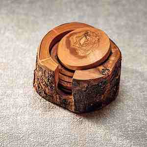 Vente chaude avec un prix raisonnable fabriqué en inde sous-verres Blan noyer bois de Sheeshm conception personnalisée avec une haute qualité - Product Image 1