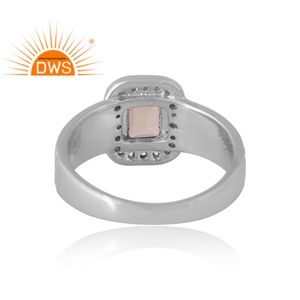 แหวนพลอยบุษราคัมธรรมชาติชุบเงินแพลเลเดียม925ดีไซน์รูปแบบใหม่ผู้ผลิตเครื่องประดับแบบกำหนดเอง - Product Image 2