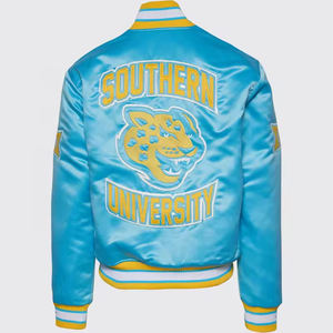 Veste universitaire personnalisée en satin à col montant, nouvelle conception, unisexe pour adultes et jeunes, écologique, vente en gros - Product Image 2