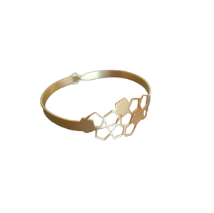 Bracelet de carnaval vénitien pour femme, modèle 2003, style ancien américain, découpé au laser, finition dorée polie, avec motifs de bijoux célèbres et élégants - Product Image 1