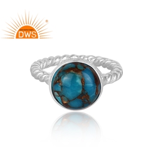 Meilleure vente bague en argent Sterling fin Mojave cuivre Amazonite pierre précieuse bijoux personnalisés pour les femmes cadeau pour elle - Product Image 3