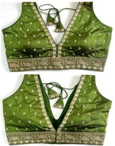 Blusa moderna de verano con trabajo de hilo Zari y nudos hechos a mano Patrón abierto frontal Estilo formal elegante - Product Image 1