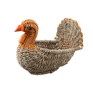 ตะกร้าสานจากหญ้าทะเลแบบเป็นมิตรกับสิ่งแวดล้อมสำหรับจัดเก็บของตกแต่ง ตะกร้าสไตล์ตุรกีสำหรับงานวันขอบคุณพระเจ้าจากเวียดนาม - Product Image 1