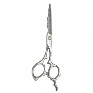 Ciseaux de coiffure pour la beauté, ciseaux à cheveux argentés, ciseaux à cheveux tranchants à lame droite en acier inoxydable - Product Image 5