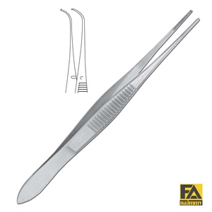 Forceps Graefe entièrement courbés à 1x2 dents, instrument chirurgical pour chirurgie générale, certifié CE, manuel, Classe I - Product Image 1