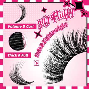 3D yumuşak bireysel kirpik uzatma kiti 60D + 80D D-10-18mix Lashes Bond mühür kirpik kümeleri kirpik DIY kirpik uzatma kitleri - Product Image 3