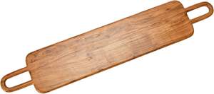 Plateau de service en bois Acacia 2 poignées planche à fromage avec poignées en métal plateau décoratif taille personnalisée couleur bois naturel - Product Image 2