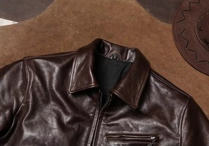 Abrigo de Cuero para Hombre, Estilo Táctico, Doble Botonadura, Cortavientos de Piel de Caballo - Product Image 2