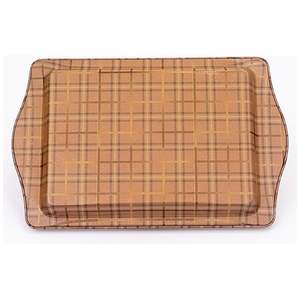 Poignée Rosy 160x250mm Plateau en métal rectangulaire Plateau de service en bois décoratif élégant pour le thé, le café et le service des aliments - Product Image 3