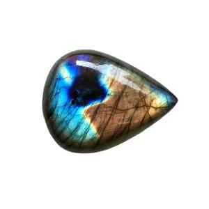 Piedra de labradorita Natural de alta calidad AAA, cabujón pulido liso con Destello completo, forma de pera para Bodas de compromiso, piedras preciosas sueltas - Product Image 1