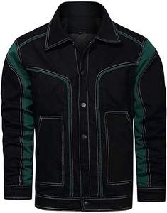 แจ็กเก็ตผ้าใบผ้าฝ้ายทรงหลวมของผู้ชายรุ่นบล็อกสีขนาดใหญ่สำหรับฤดูใบไม้ผลิ - Product Image 4