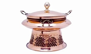 Recipiente para Calentar Comida de Lujo, Diseño Martillado, Cobre Cuadrado, Colección de Calidad, para Hoteles y Restaurantes, Mantiene la Comida Caliente - Product Image 4
