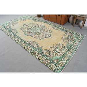 พรมตุรกีวินเทจขนาด 5.2x9.5 ฟุต พรมขนาดใหญ่ พรมขนสัตว์สีเขียว - Product Image 2