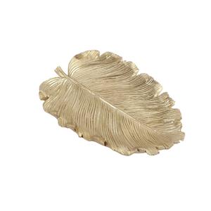 Petite coupelle à bijoux en forme de feuille d'or, plateau décoratif pour bibelots - Product Image 1